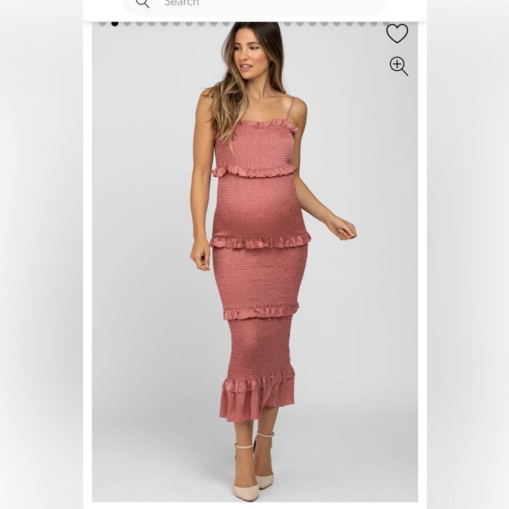 Pink Blush Maternity Ruffled Pink Maxi Dress